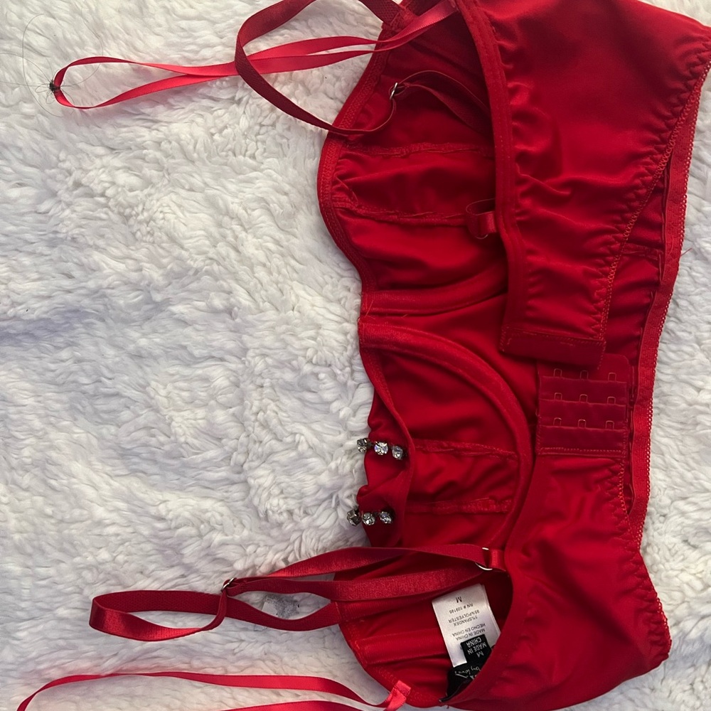 Red Rhinestone Embellished Bralette - Picture 5 of 5